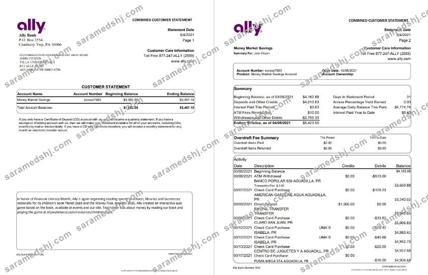 USA Ally bank 4 pages